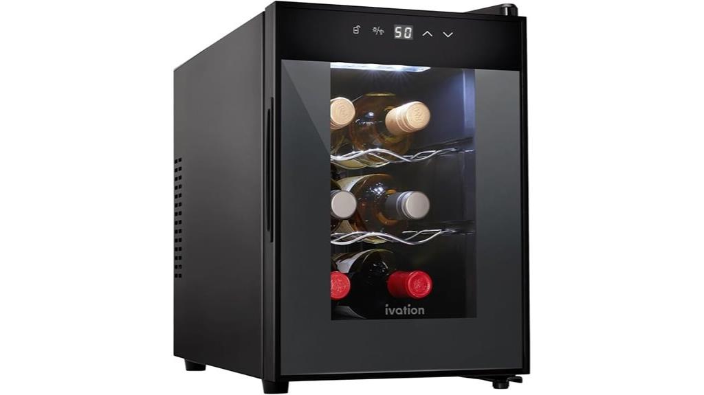 horizontal 6 bottle wine cooler