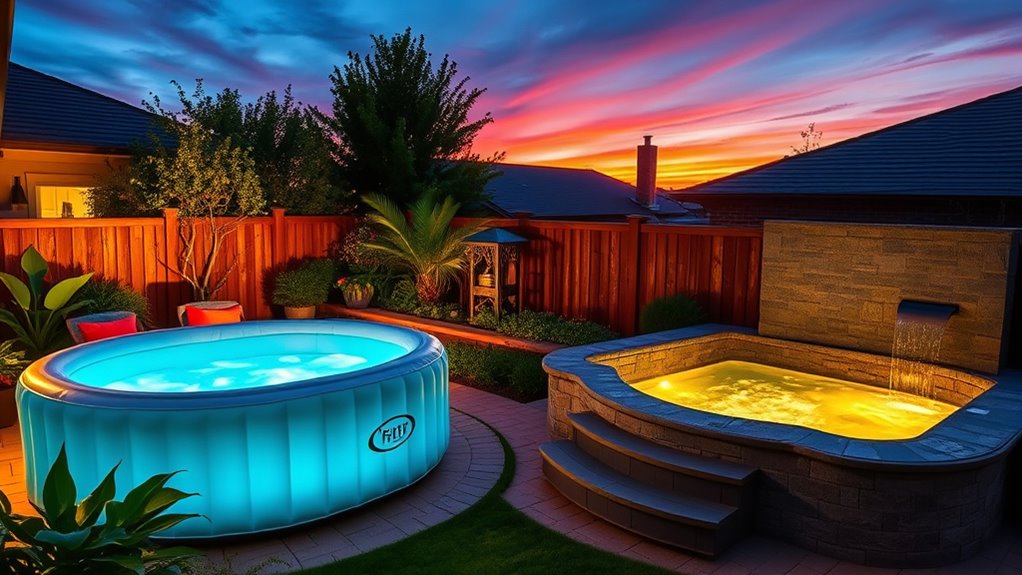 inflatable vs built in hot tubs