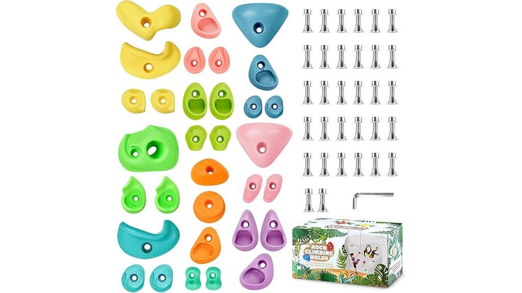 kids and adults climbing holds