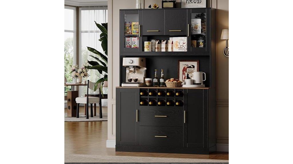 kitchen storage with wine