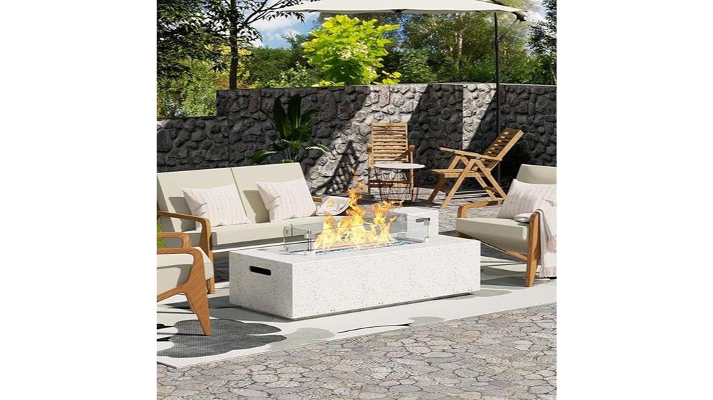 large 56 inch propane fire table
