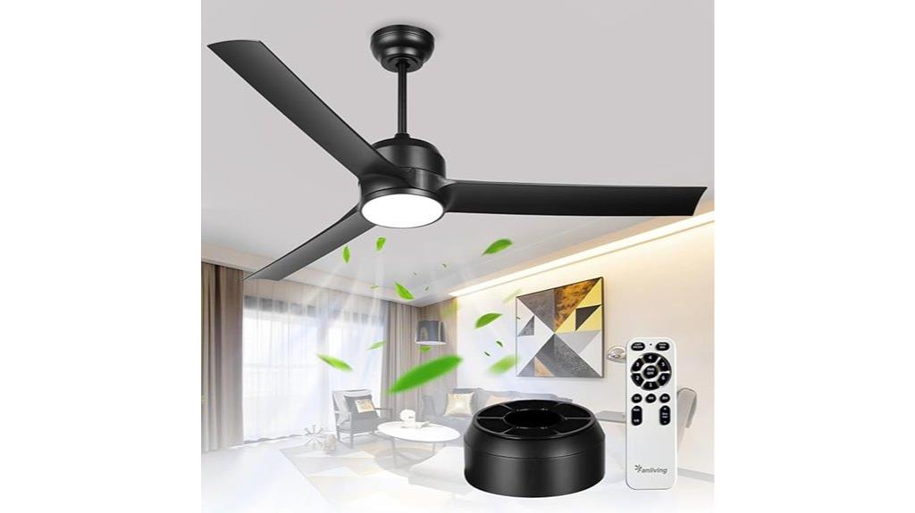 large black ceiling fan