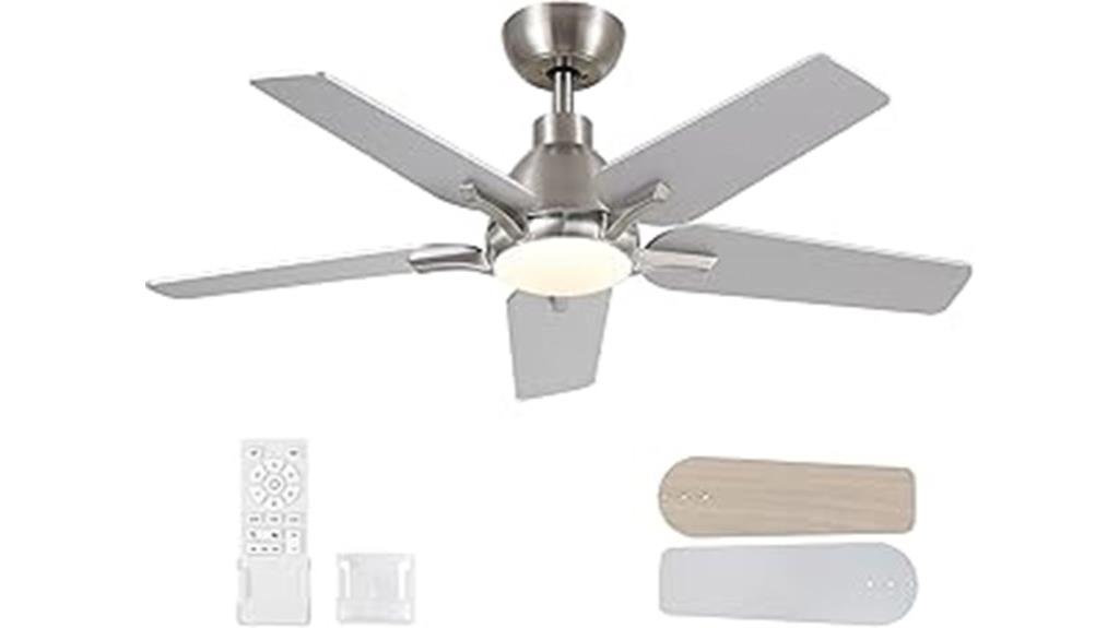 large brushed nickel fan