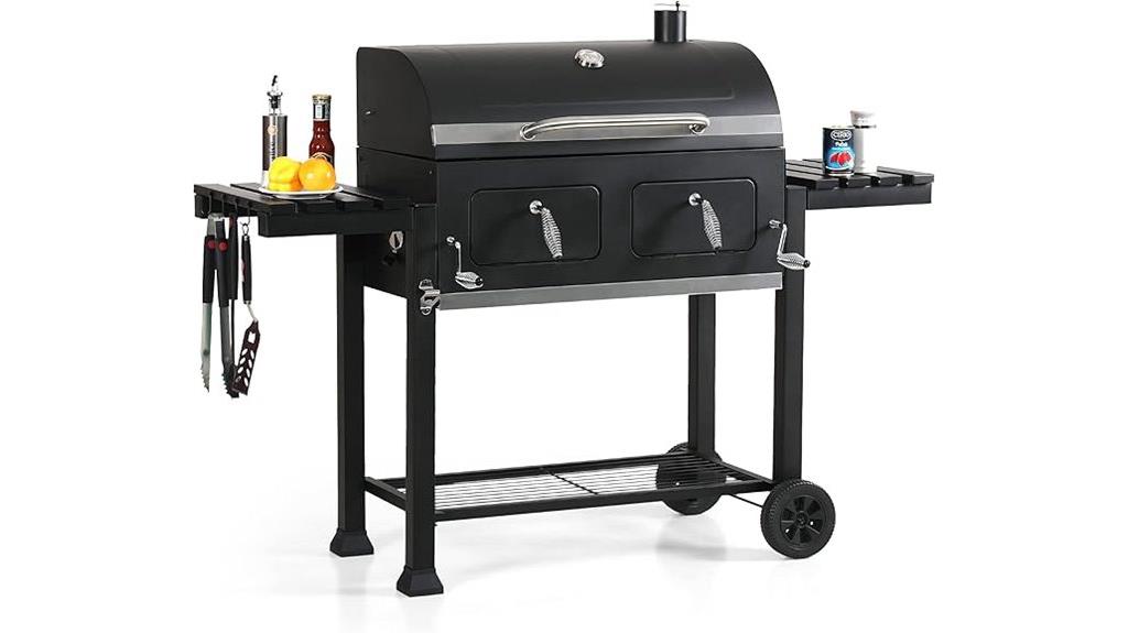 large charcoal grill area