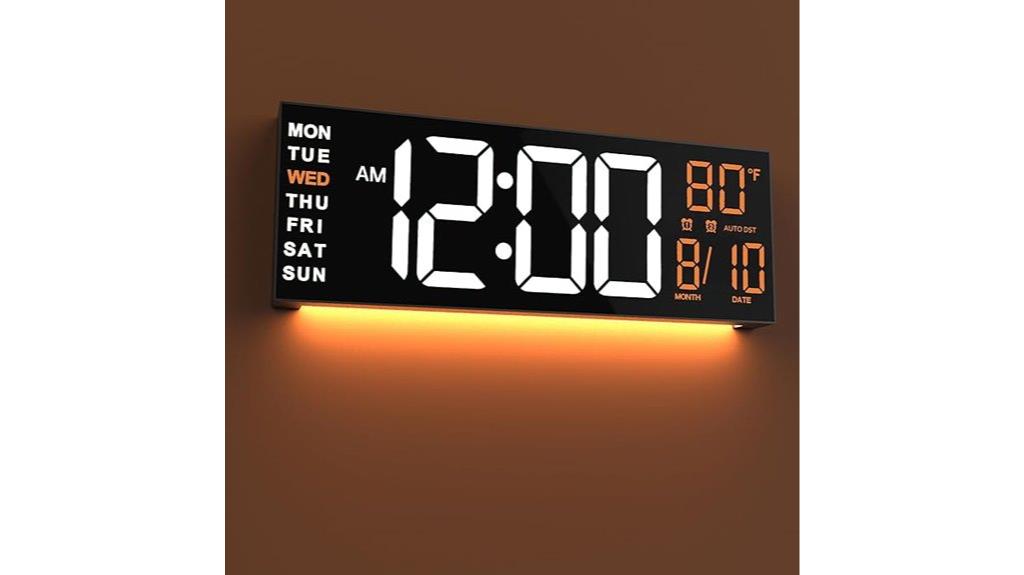 large digital wall clock