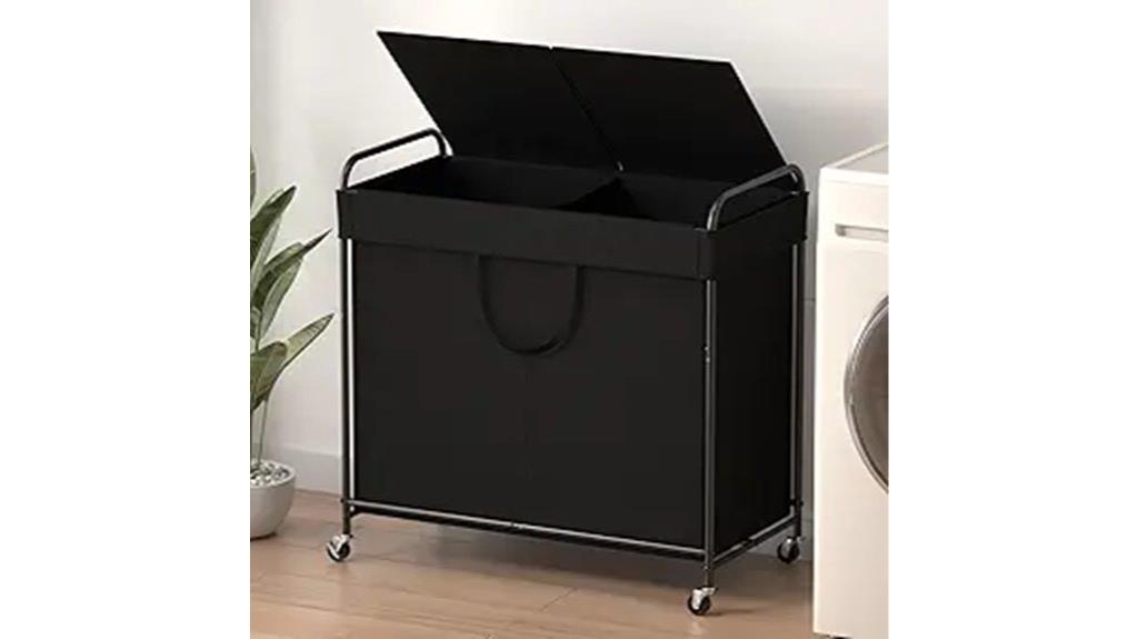 large dual compartment laundry hamper