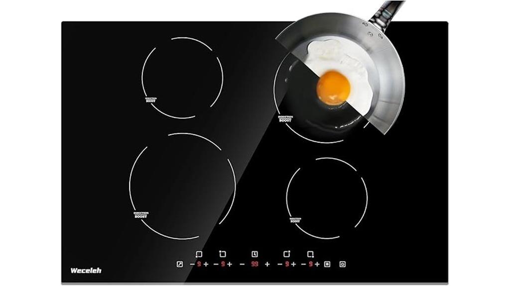 large four burner induction cooktop