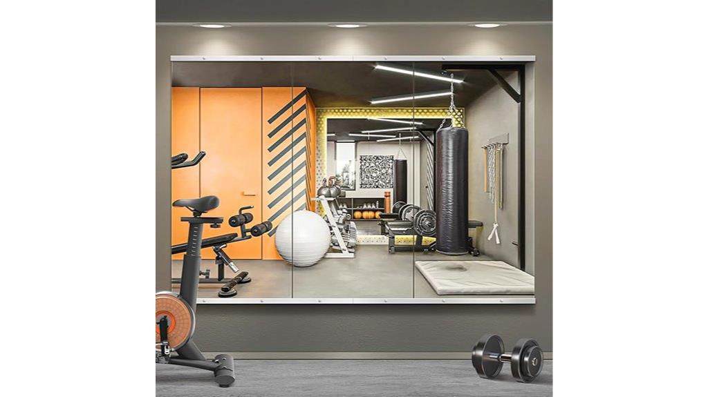 large frameless workout mirror