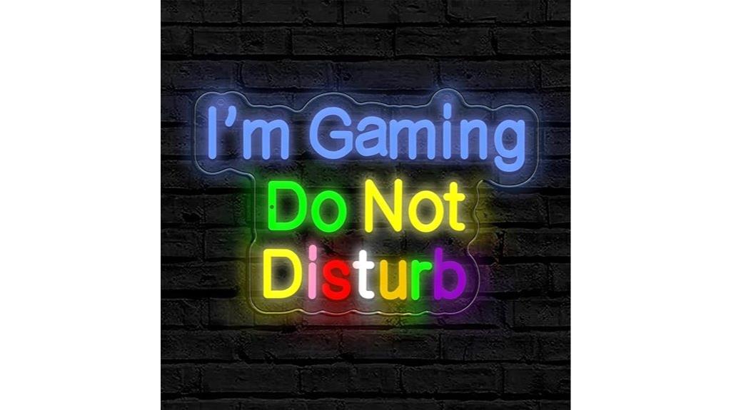 large neon gaming sign