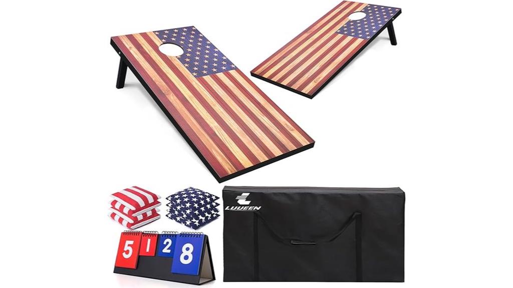large portable cornhole set