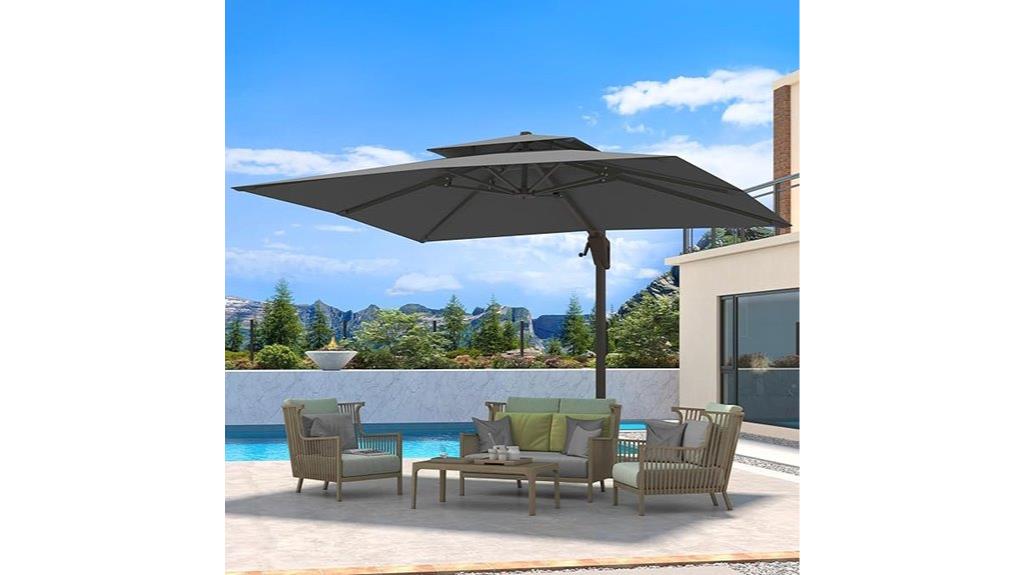 large rotating patio umbrella