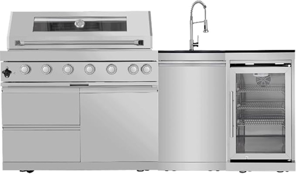 large stainless steel grill
