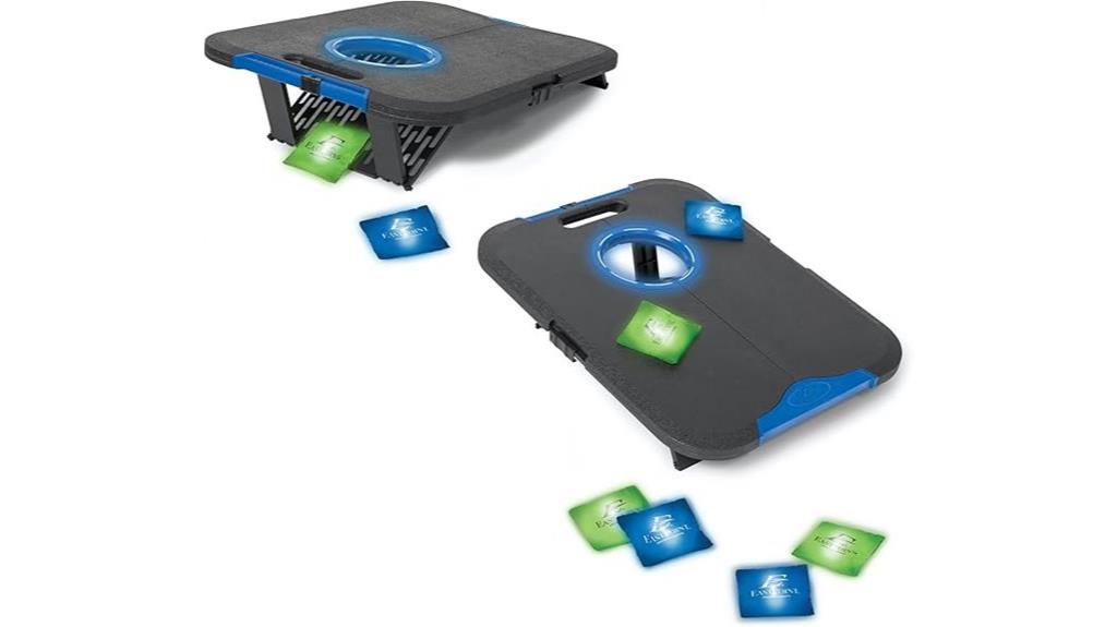 light up travel cornhole