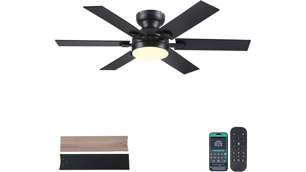low profile fan with lights