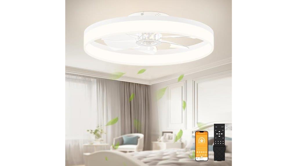 low profile fan with lights