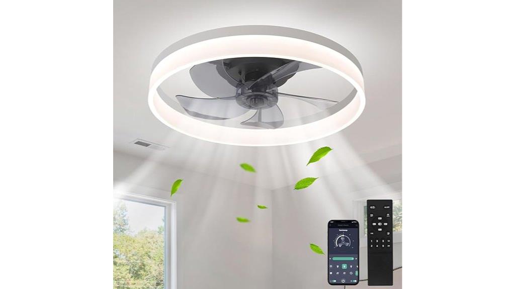low profile fan with lights