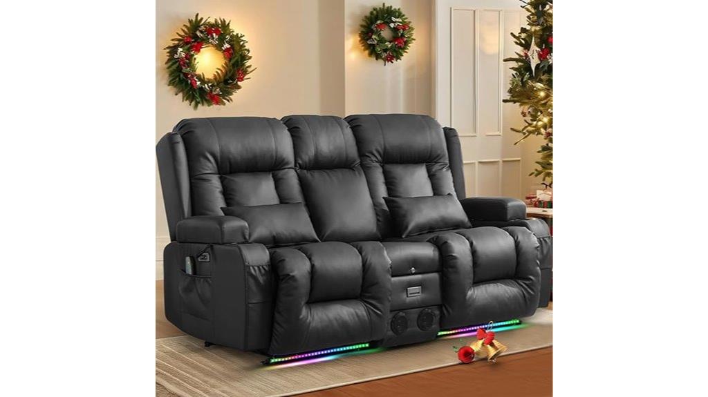 massage heat reclining loveseat