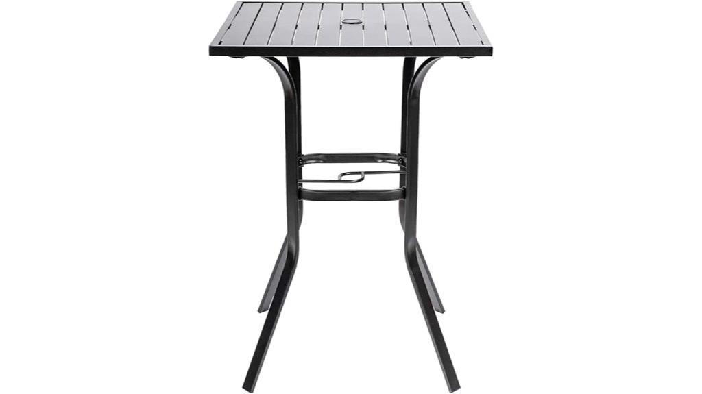 metal patio table with umbrella