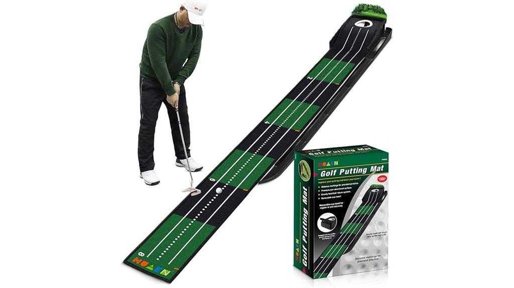 mini golf mat with ball return
