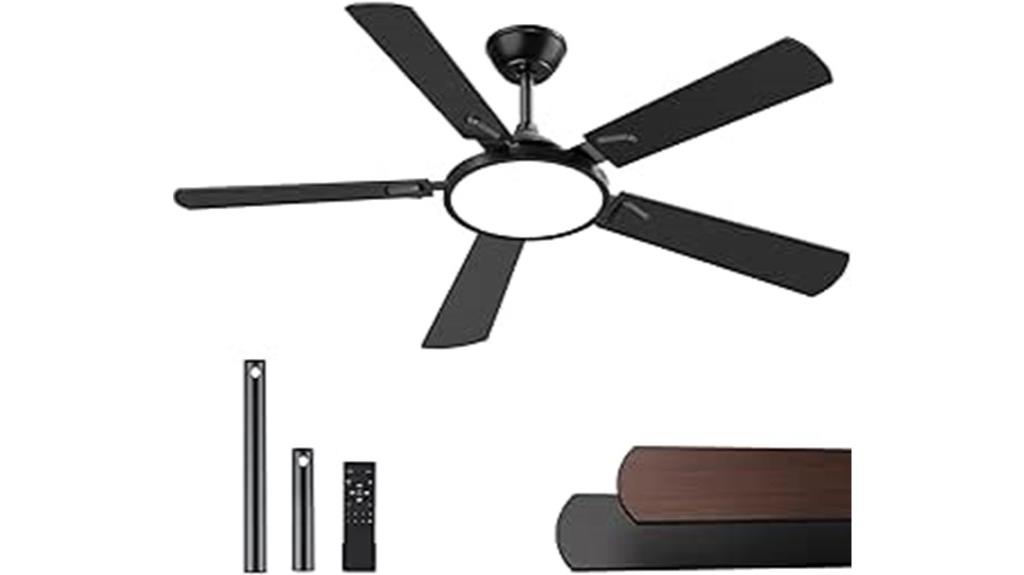 modern 52 inch black fan