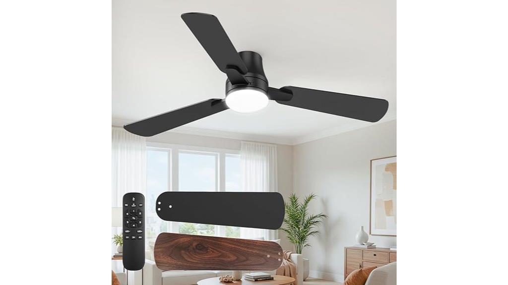 modern black led ceiling fan