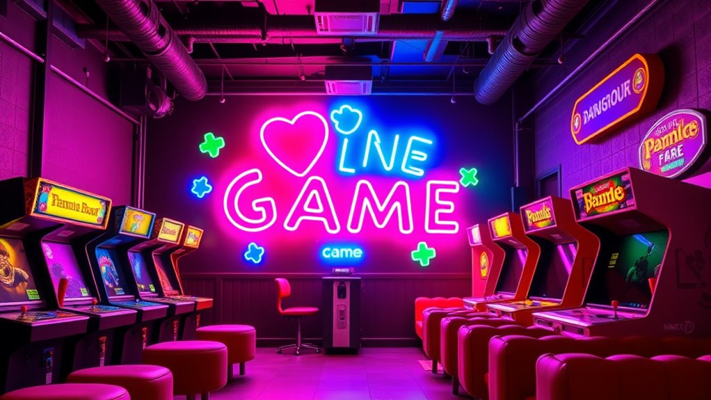 neon game room signs