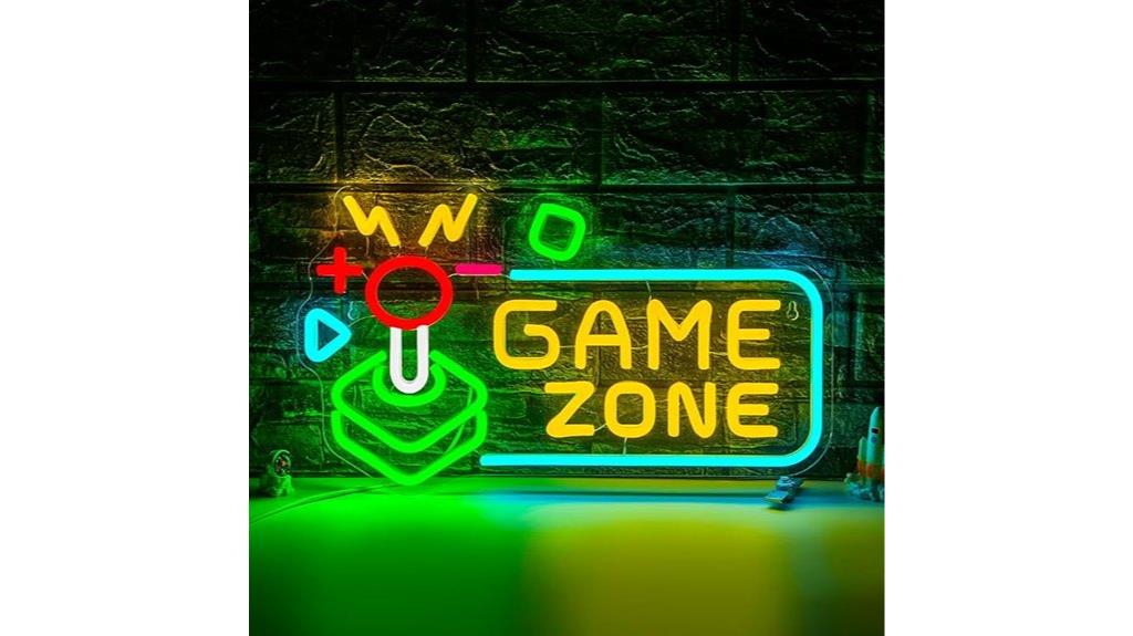 neon gamer room sign