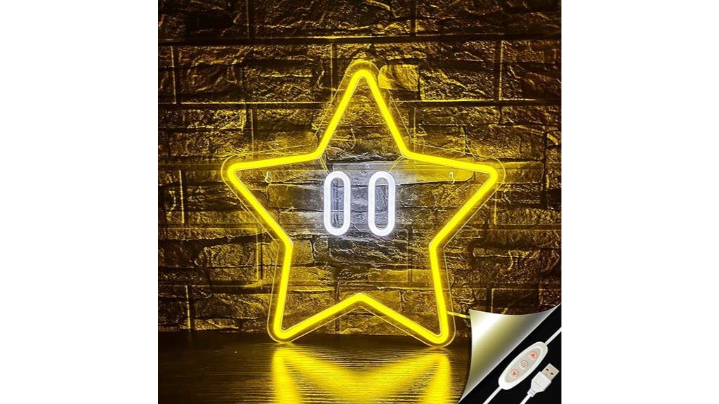 neon gaming star sign
