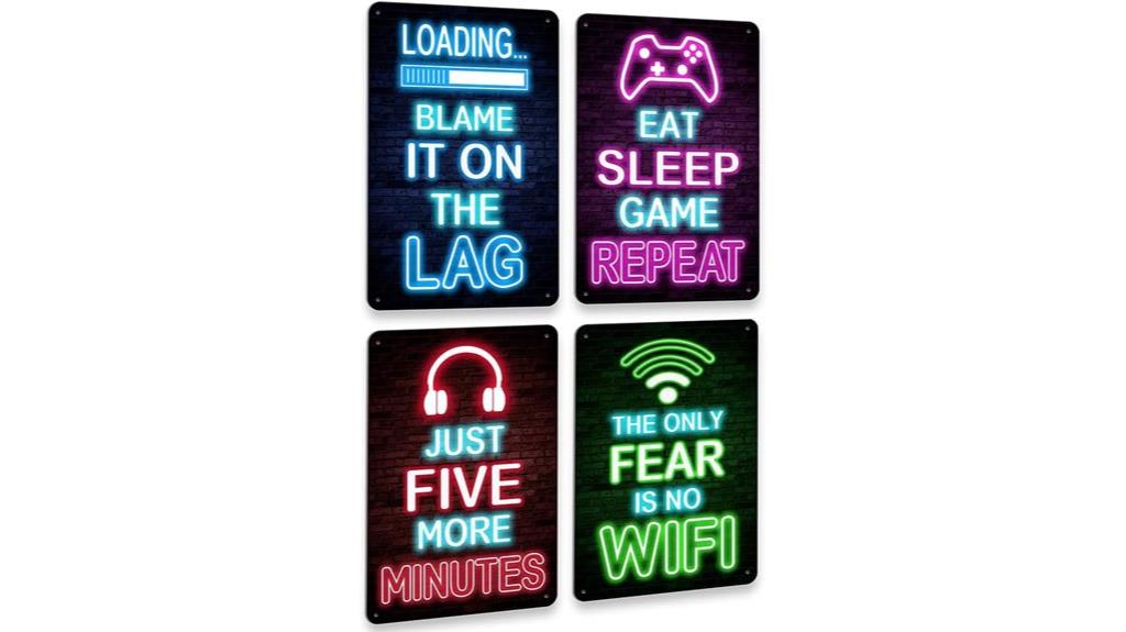 neon metal gaming signs