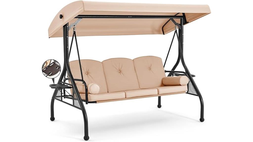 outdoor 3 seat swing