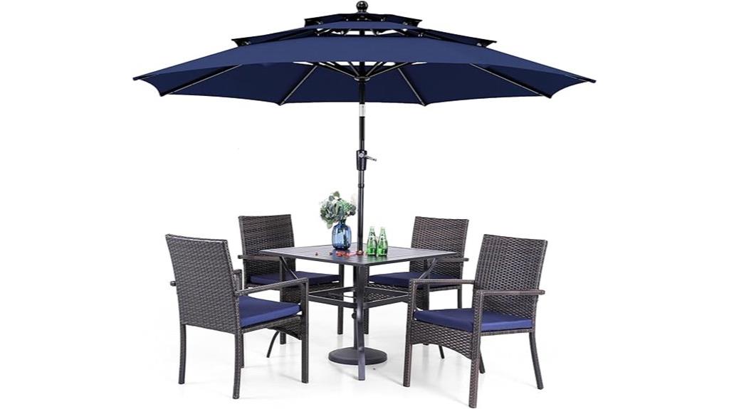 outdoor dining set with umbrella