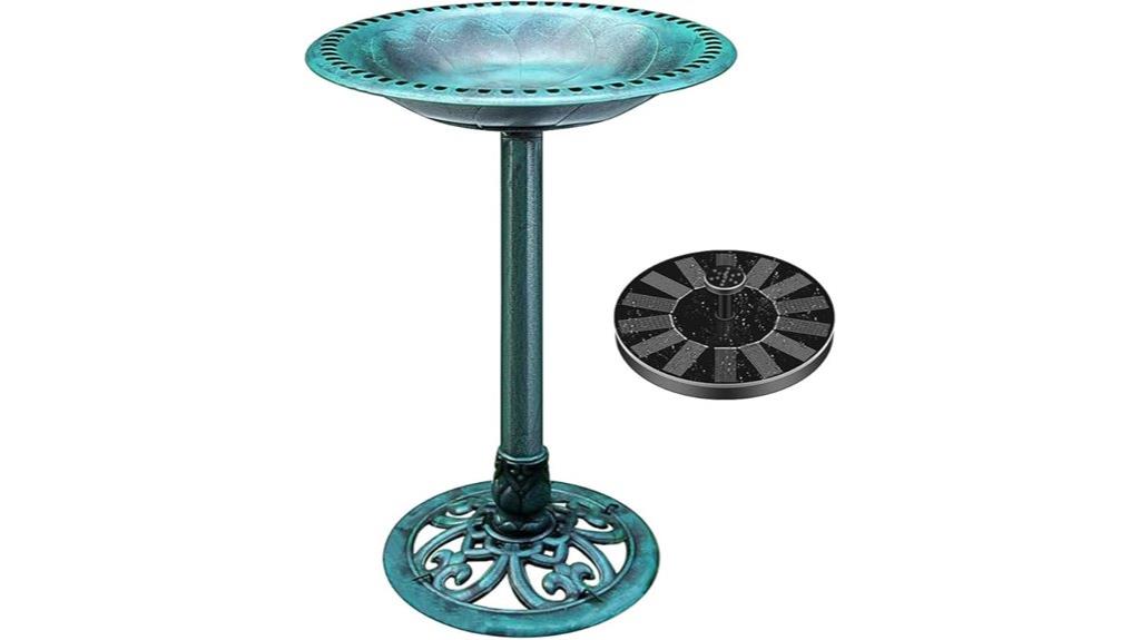 outdoor green bird bath