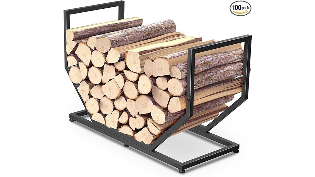 outdoor metal firewood rack