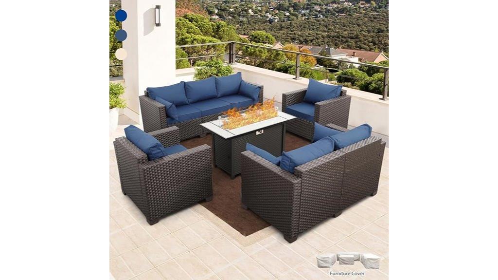 outdoor rattan fire pit
