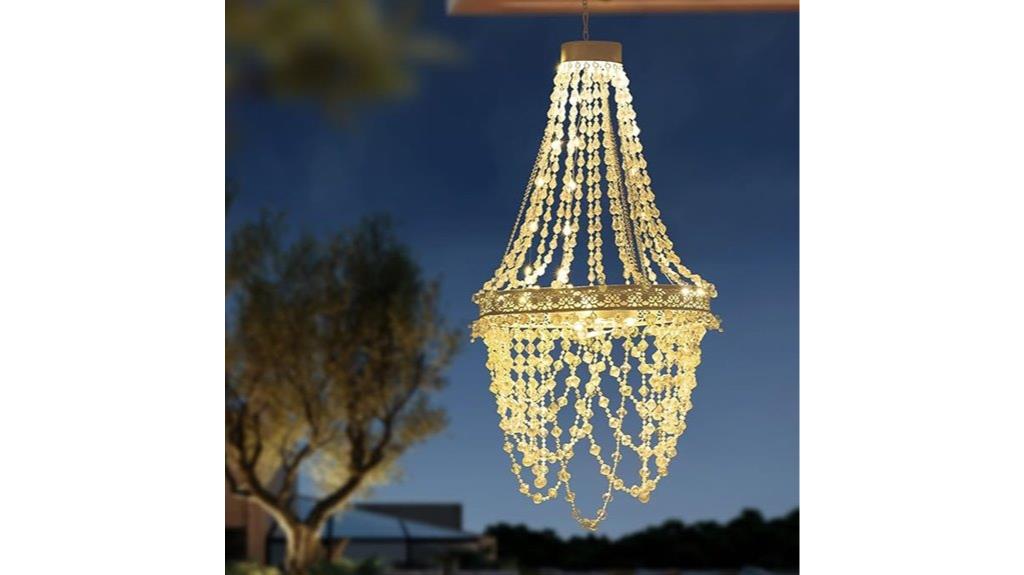outdoor solar crystal chandelier
