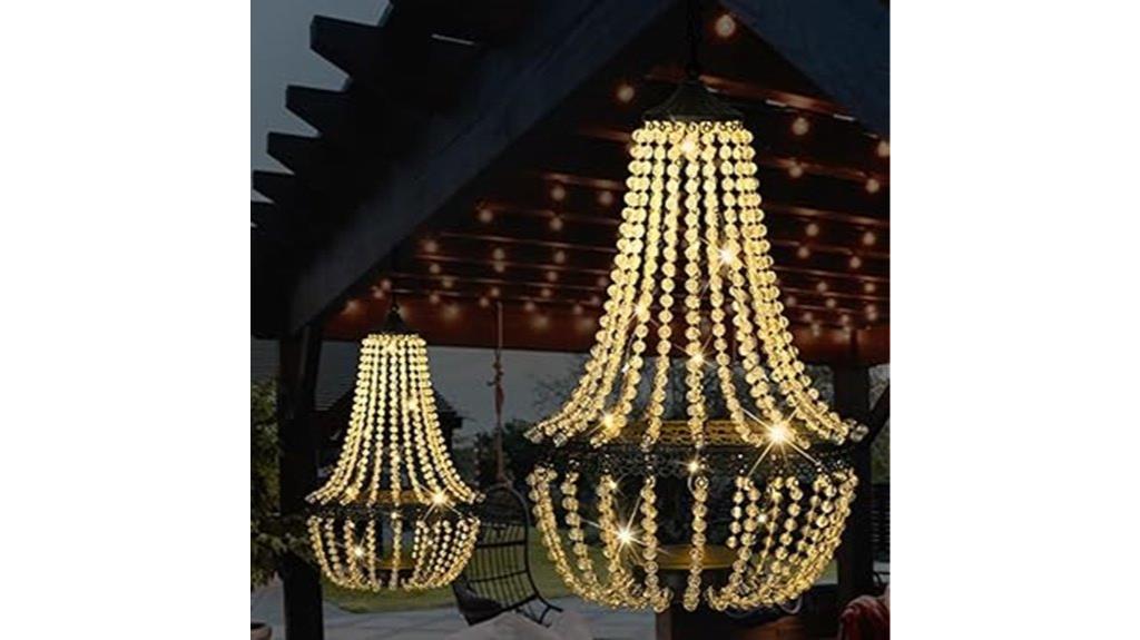 outdoor solar hanging chandelier