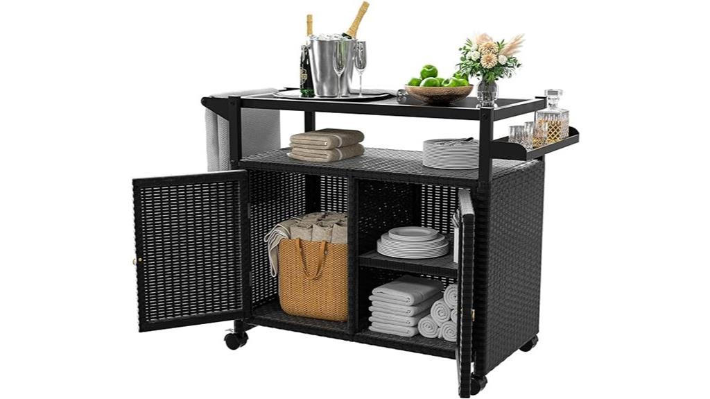 outdoor wicker bar table
