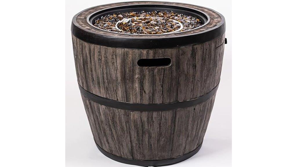 outdoor wine barrel fire pit