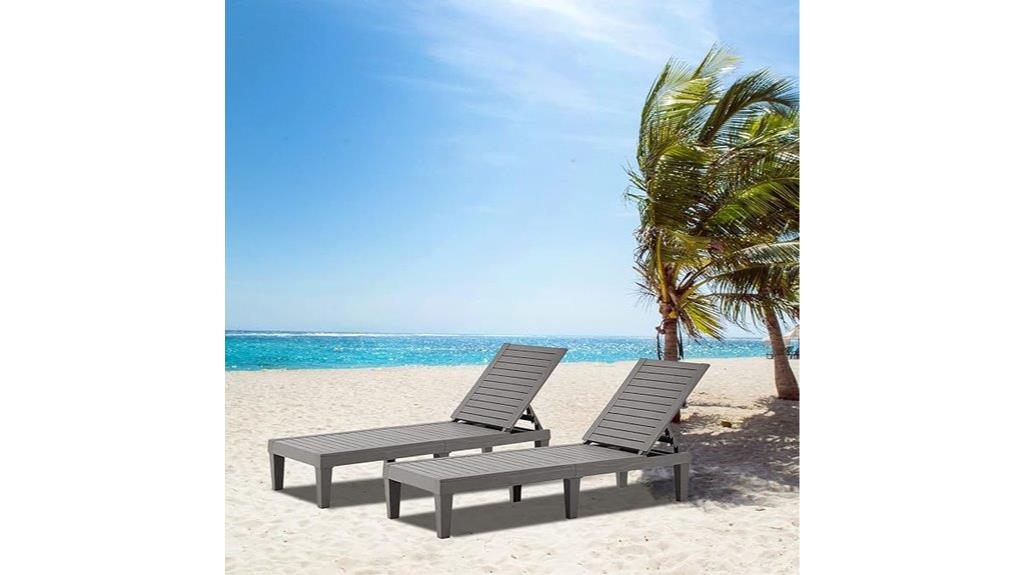 pair of adjustable loungers