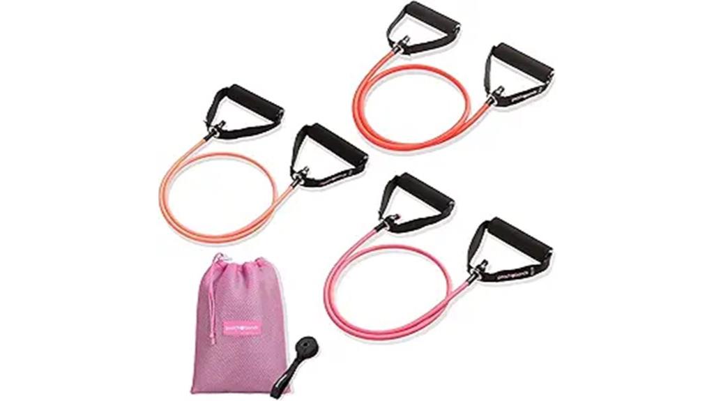 peach colored resistance bands