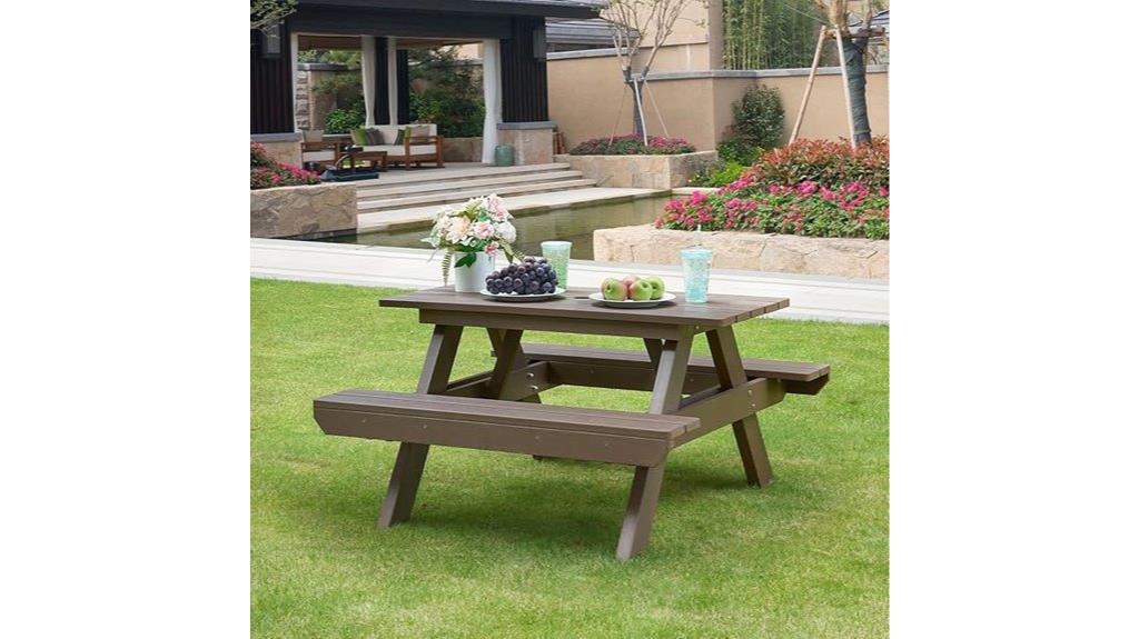 picnic table with umbrella