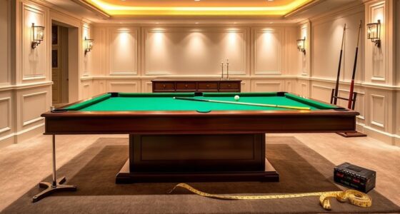 pool table size selection