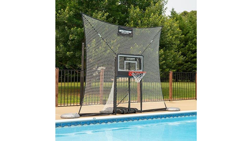 poolside basketball backboard