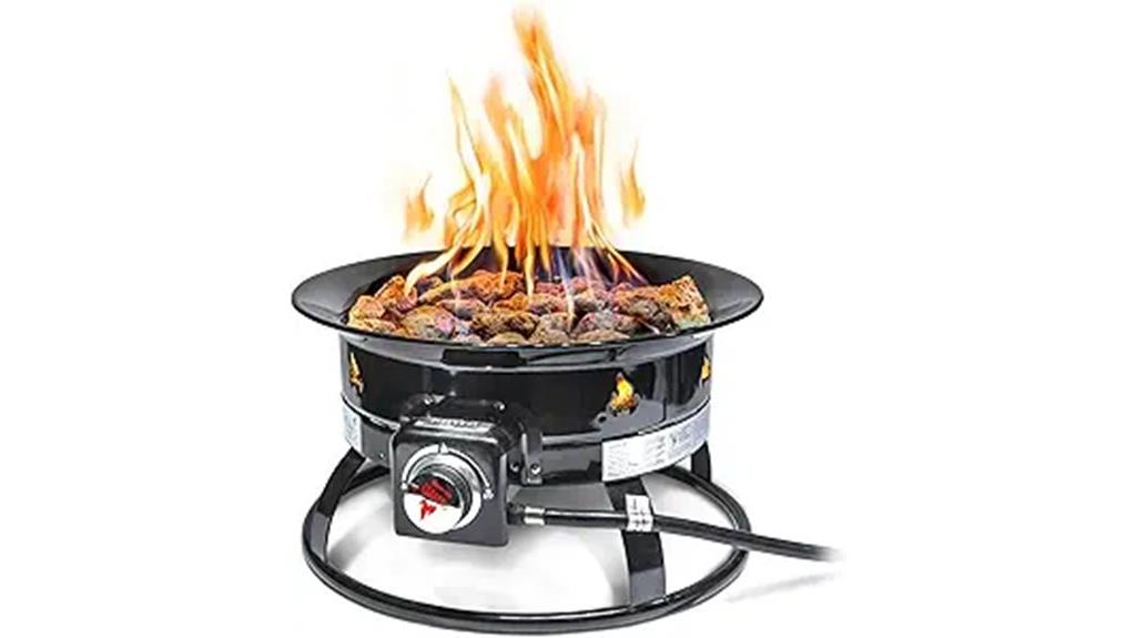 portable 19 inch propane fire pit