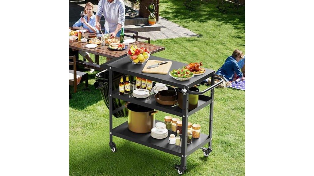 portable bbq camping cart