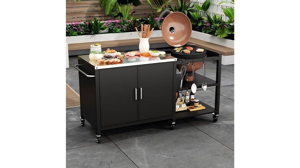 portable grill with storage