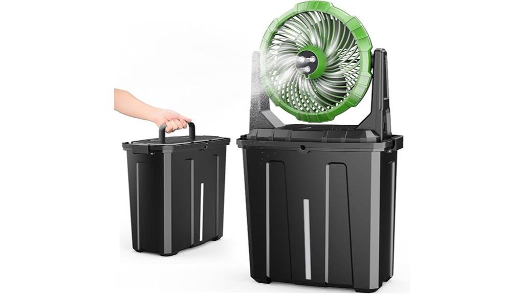 portable misting fan with bucket