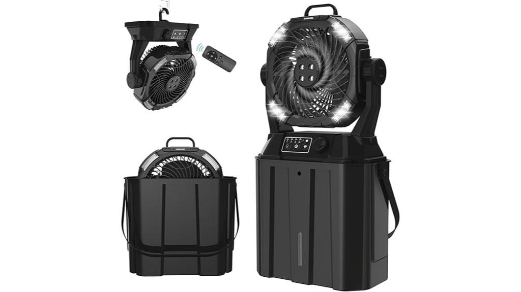 portable misting fan with remote