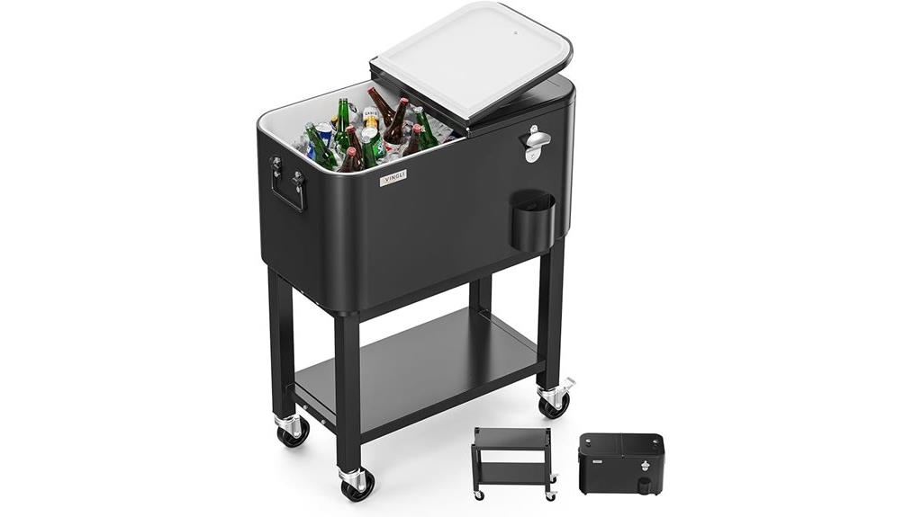 portable patio cooler with accessories
