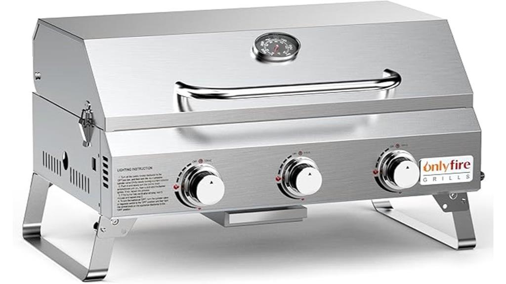 portable three burner grill